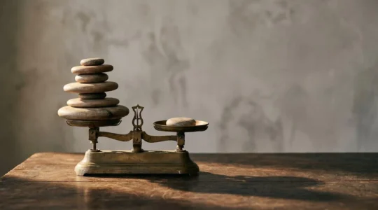 Composition symbolique représentant l'équilibre et les strates cachées des tarifs funéraires, avec un jeu d'ombre et de lumière évoquant la transparence des prix.